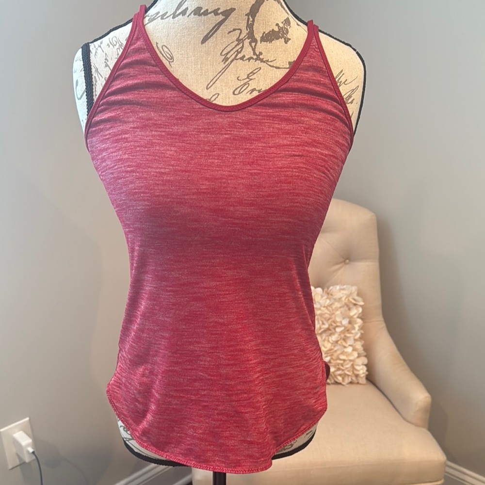 Lululemon Athletica Red Fitted Raceback Tank Top